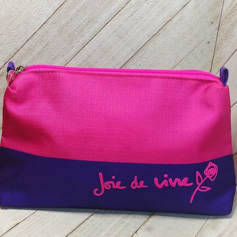Lancome Red/Orange and Purple Oversized Makeup Bag